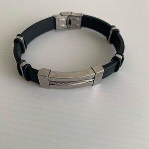 Steel Time Stainless Steel and Rubber Bracelet